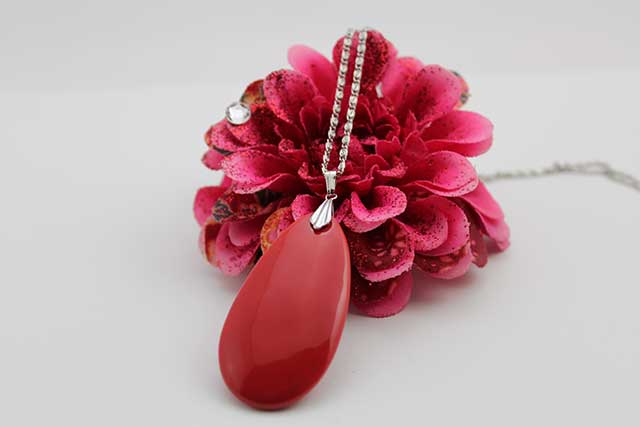 有田焼両面ペンダント 大  赤