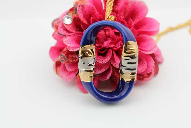 有田焼ひねりペンダント 大 流星ブルー