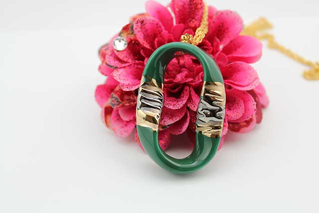 有田焼ひねりペンダント 大 流星グリーン