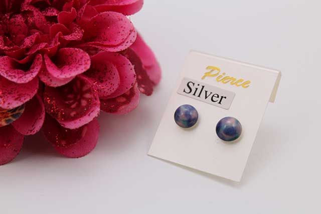 有田焼ピアス ピンクブルー(silver925シリコンキャッチ) 