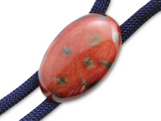 有田焼ループタイ 赤あずき 楕円