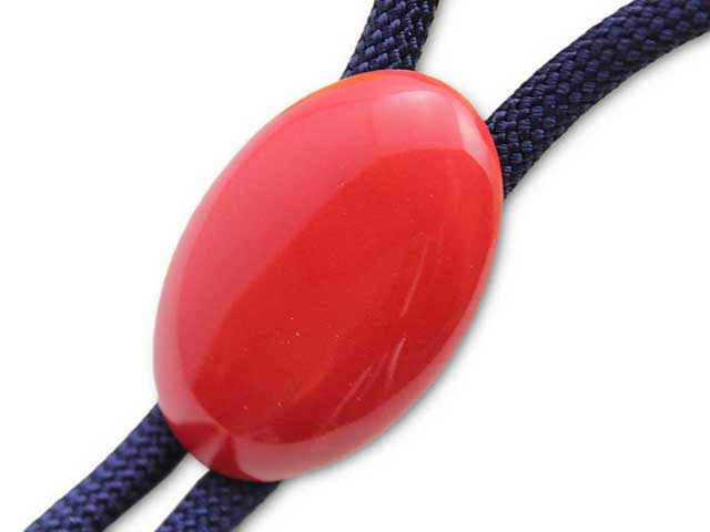 有田焼ループタイ 赤 楕円