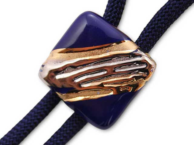 有田焼ループタイ 流星ブルー 角