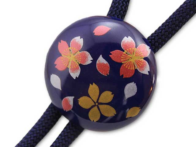 有田焼ループタイ るり桜吹雪(赤) 丸