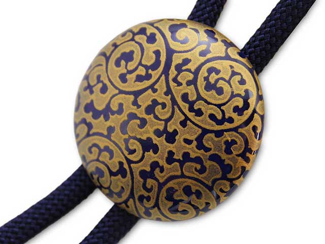 有田焼ループタイ るり金唐草 丸