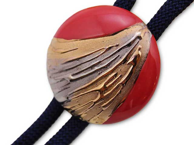 有田焼ループタイ 流星レッド 丸