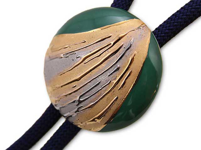 有田焼ループタイ 流星グリーン 丸