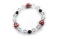 有田焼と天然石のブレスレット(Arvo) 三つ玉赤たこ唐草紋様水晶オニキス