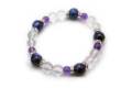 有田焼と天然石のブレスレット(Arvo) 五つ玉釉彩瑠璃ブルー水晶アメジスト