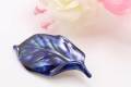 有田焼ブローチ リーフ型 るりブルー