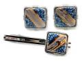 有田焼カフスタイピンセット 流星たこ唐草 角型