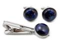 有田焼カフスタイピンセット るりブルー 丸型