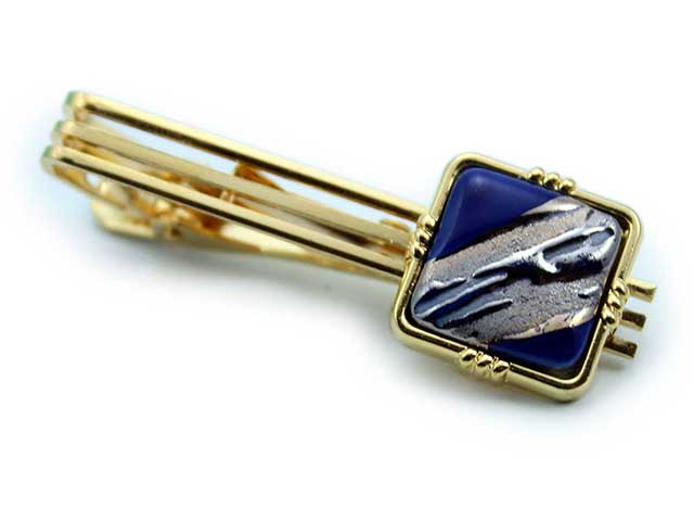 有田焼タイピン 流星ブルー 角型