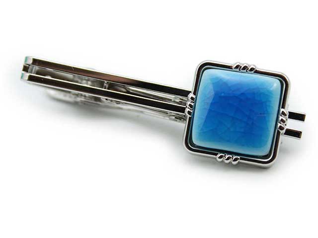 有田焼タイピン スカイブルー 角型