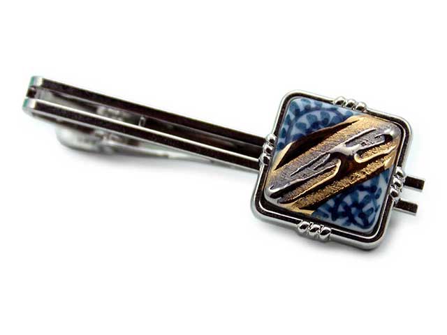 有田焼タイピン 流星たこ唐草 角型