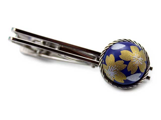 有田焼タイピン るり金桜 丸型