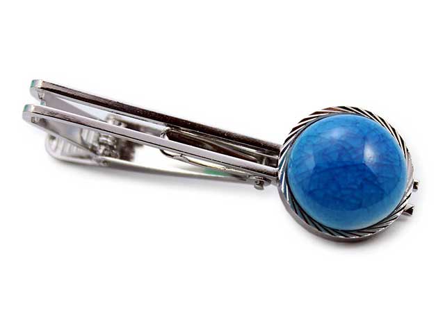 有田焼タイピン スカイブルー 丸型