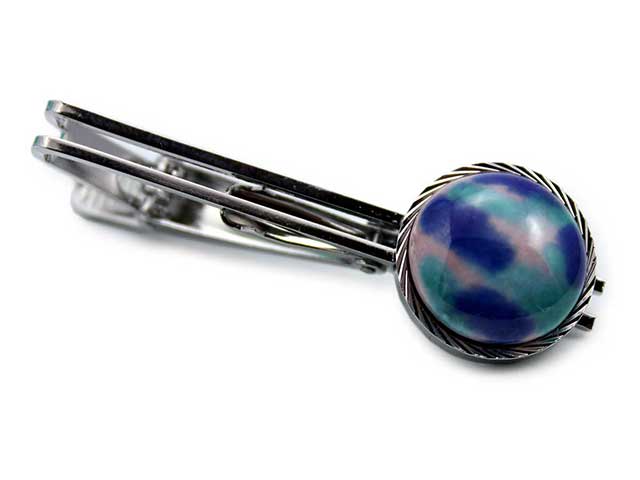 有田焼タイピン ピンクブルー 丸型