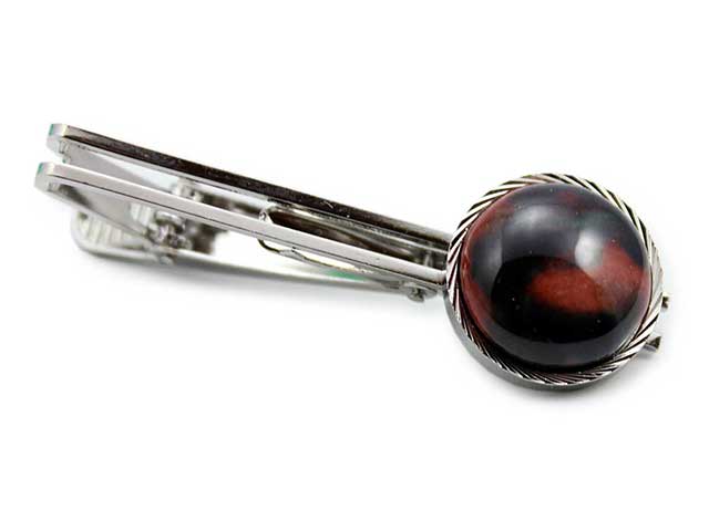 有田焼タイピン 赤あずき 丸型