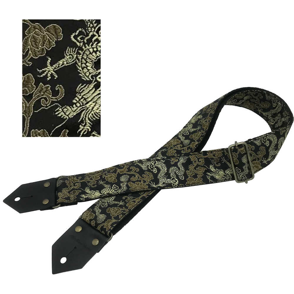 SpiceNote ギターストラップ Dragons&Flowers ドラゴン-ジャガード  ES-PJ50DF シリーズ 高級生地使用