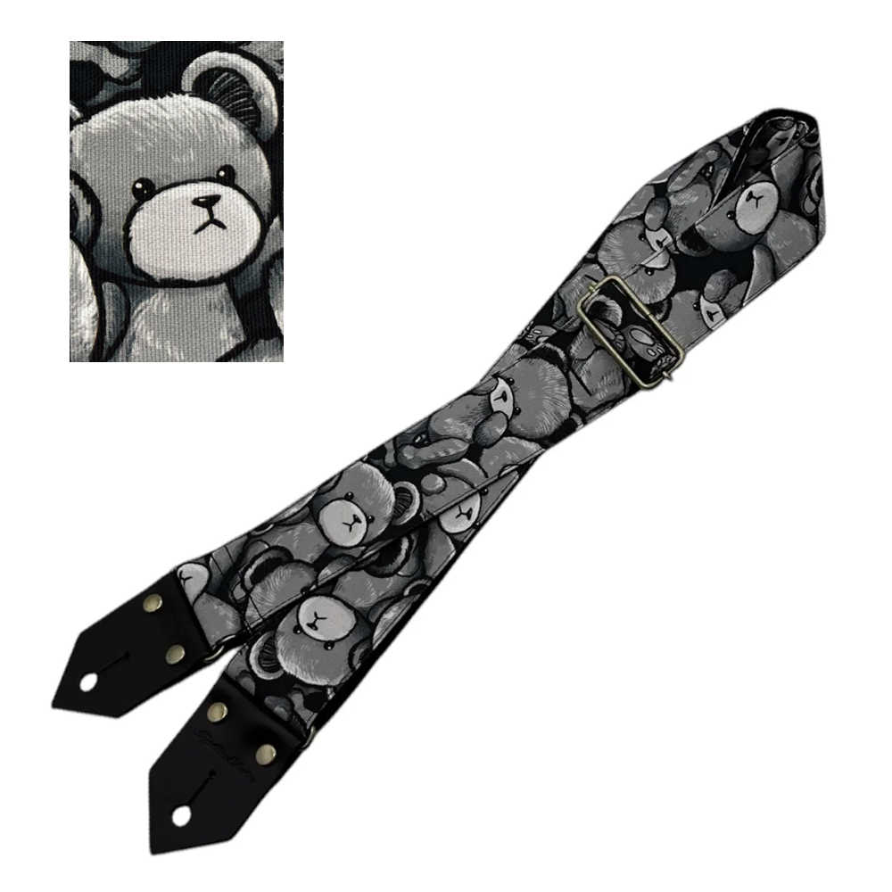 spice note ギターストラップ かわいいテディベア ブラック ES-PP50NTB “TEDDY ver.2.0” ／スパイスノート