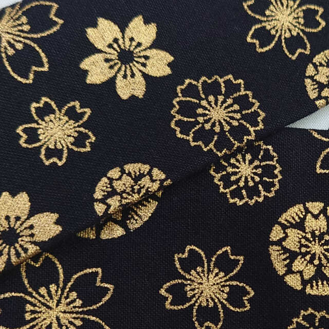 篠笛袋・横笛袋・笛袋 「桜 ラメ」笛袋 綿100% 幅約45mmX長さ約600mm