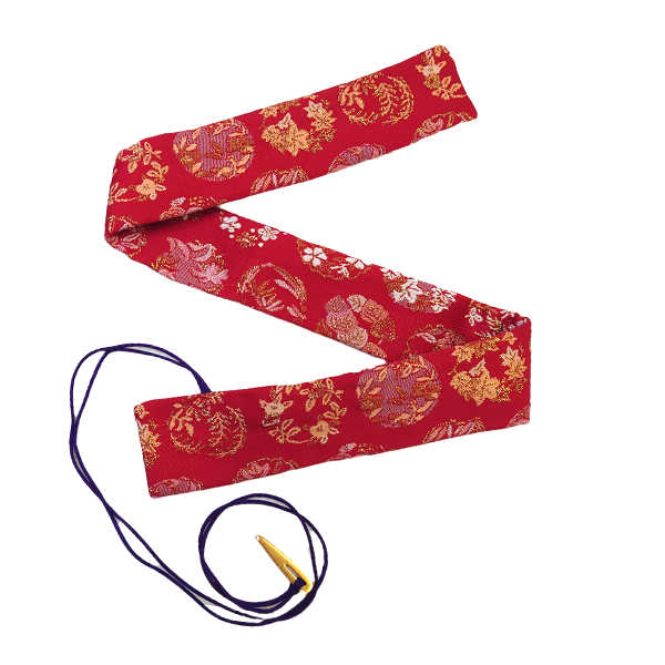 篠笛袋・横笛袋・笛袋 「花林赤」金襴 笛袋 綿100% 幅約45mmＸ長さ約600mm 篠笛適合 五本調子・六本調子・七本調子・八本調子
