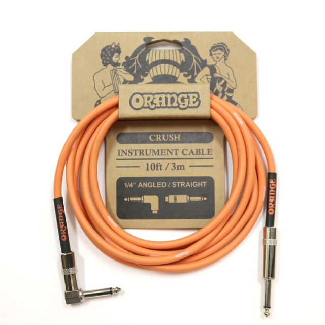 Orange オレンジ 楽器用 シールド ケーブル 3m L字とストレートフォーン CA035