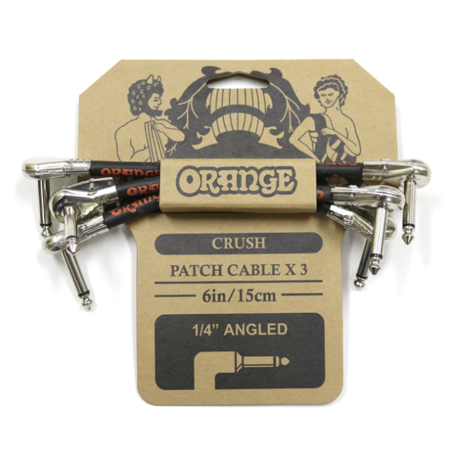 Orange オレンジ エフェクト用 パッチケーブル 15cm 両端Lj字 3本セットCA038