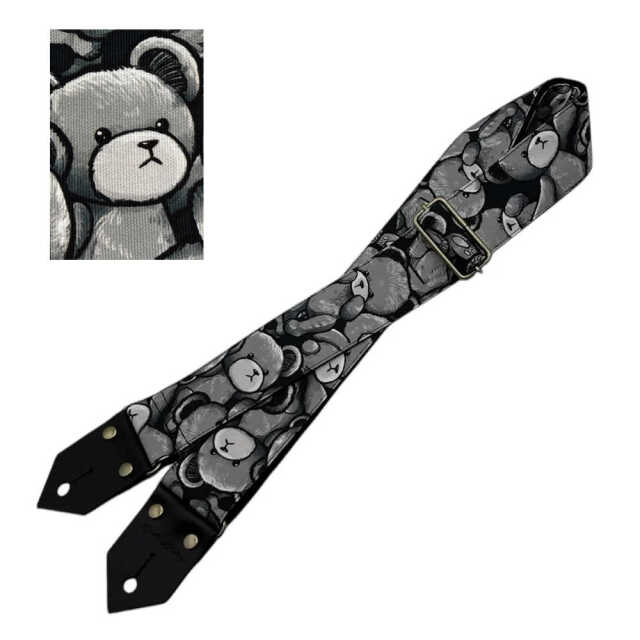 spice note ギターストラップ かわいいテディベア ブラック ES-PP50NTB “TEDDY ver.2.0” ／スパイスノート