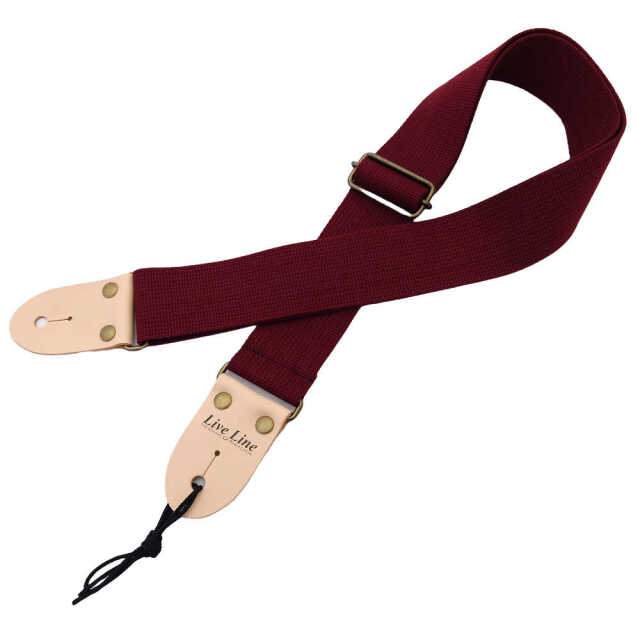 ギターストラップ LIVE LINE（ライブライン） LS2000CWR　ワインレッド アクリルコットン ストラップ