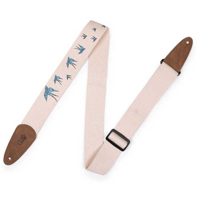LEVY'S  ( レヴィース )  ギターストラップ ツバメ  MC8U-006 コットン製 両端エンド：レザー　幅：約5.1cm