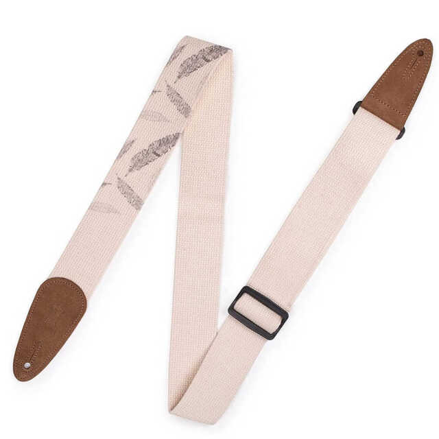 LEVY'S  ( レヴィース )  ギターストラップ 羽根  MC8U-007 コットン製 両端エンド：レザー　幅：約5.1cm