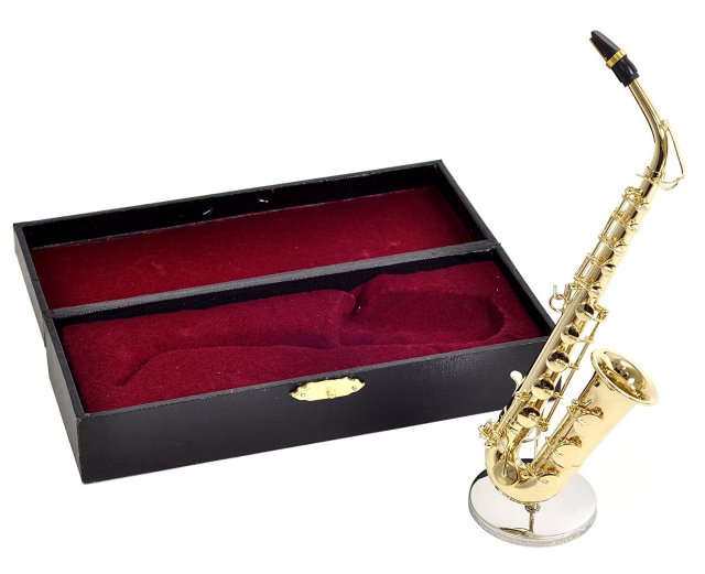 ミニチュア楽器（フィギュア）アルトサックス カラーゴールド 金属 1/6 