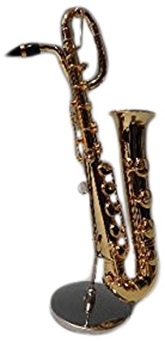 ミニチュア楽器 フィギュア バリトンサックス カラーゴールド 金属製 1/6 15.5cm サンライズサウンドハウス 飾り物で音は出ません
