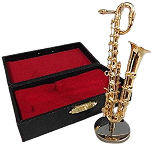 ミニチュア楽器（フィギュア）バリトンサックス カラーゴールド 金属製 1/12（9cm） サンライズサウンドハウス（飾り物で音は出ません）