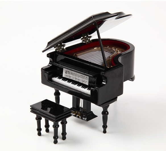 ミニチュア楽器 フィギュア グランドピアノ 9cm ブラック （約10x8x7cm