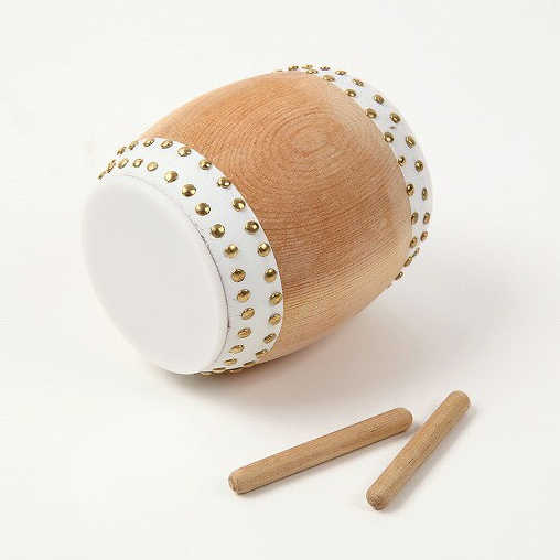 ミニチュア楽器 長胴太鼓 （直径：4～6cm）フィギュア 和太鼓 バチ付き