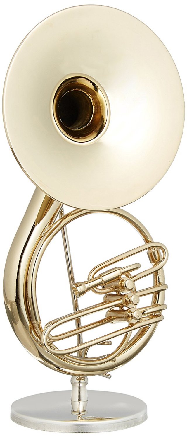ミニチュア楽器（フィギュア）スーザフォン カラーゴールド 金属製 1/6