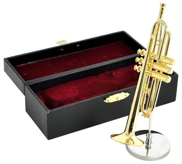 店頭展示トランペットのご紹介｜島村楽器 札幌ステラプレイス店 楽器の家の装飾 真鍮金メッキミニトランペット楽器モデル装飾装飾品収納ボックス付き 家庭用楽器の装飾品 (Color : 120mm)