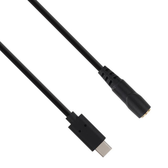 USB-Cからミニジャック（メス）　ケーブル  TD-USB-F015　ブランド：TRUE DYNA　※USBから出力の一方向のみ対応　スマートフォンやタブレットにミニジャックのヘッドホンをつなぎたい時など　出力用ケーブル