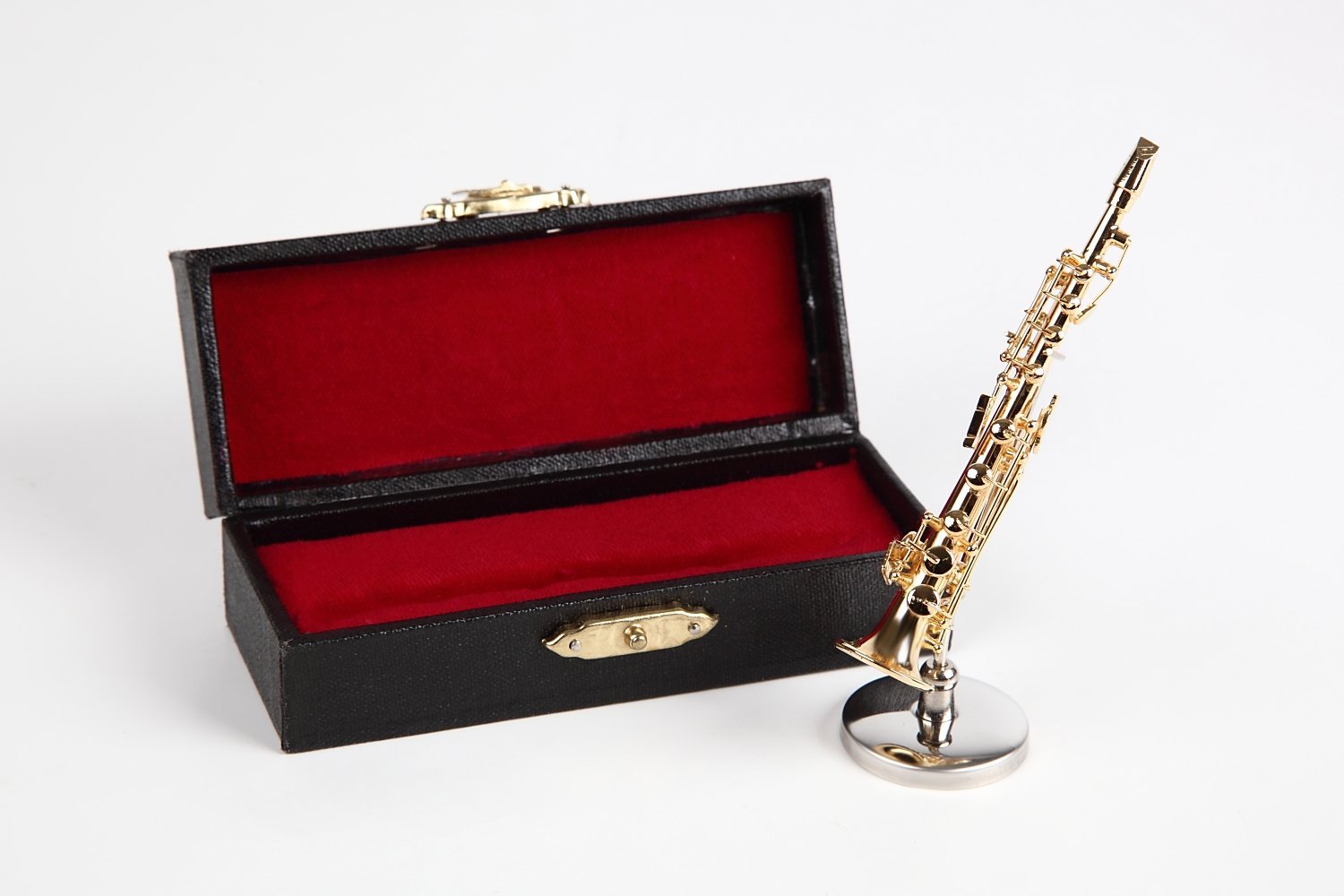 ミニチュア楽器（フィギュア）ソプラノサックス カラーゴールド 金属製 1/12（8cm） サンライズサウンドハウス（飾り物で音は出ません）