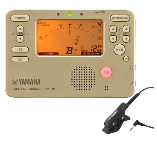 定番 YAMAHA メトロノームチューナー TDM-710GLM クリップマイク付き マイクセット