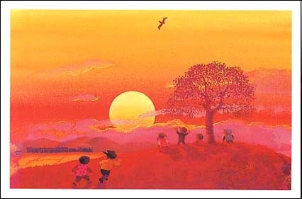 秋の夕日
