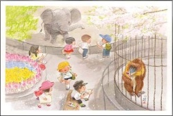 動物園でスケッチ