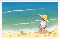浜辺にて