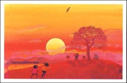 秋の夕日