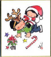 ミニ色紙12月クリスマス