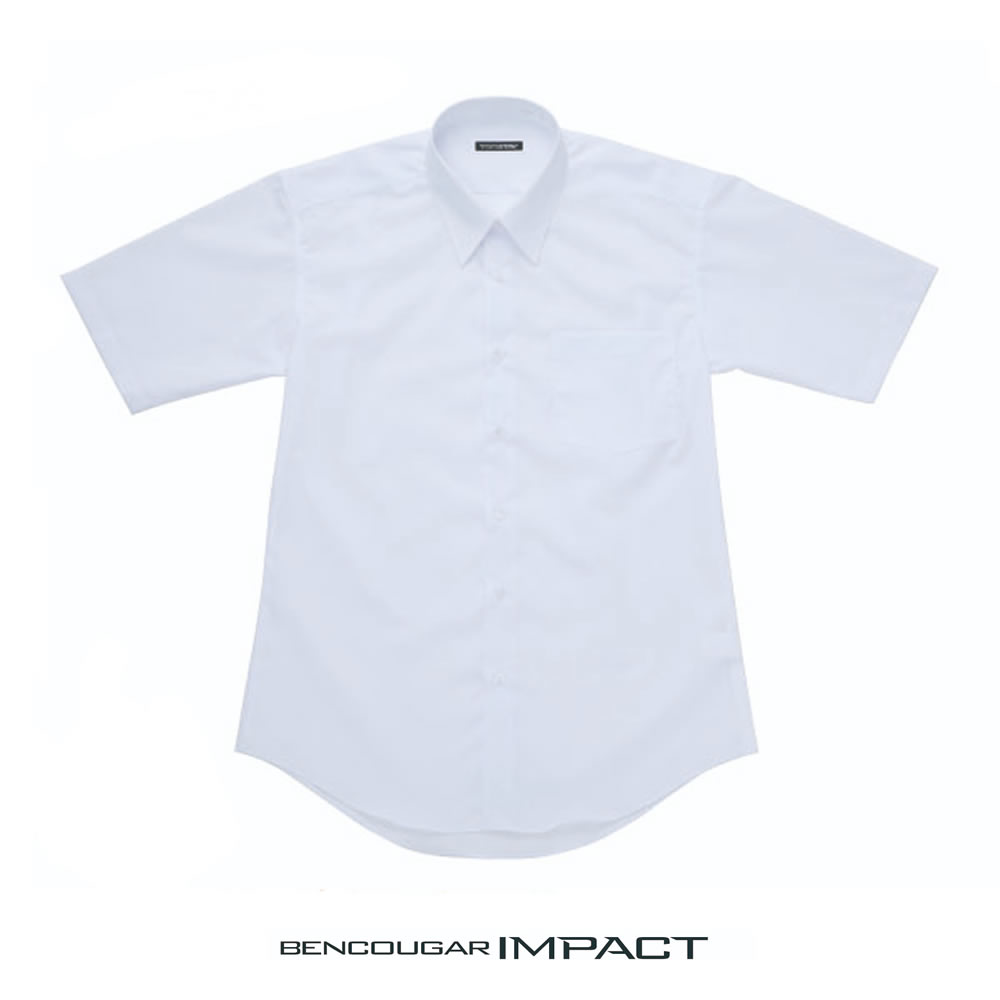 BENCOUGAR IMPACT｜ベンクーガー インパクト スクールシャツ 半袖 スリムシルエット 制菌 形態安定 SS-XL（白）6292
