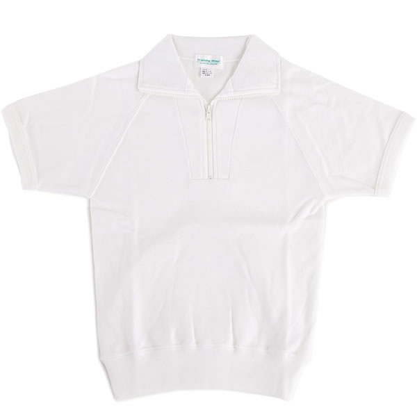 小学生 制服 体操服 半袖 トレシャツ 半開チャック 男女兼用 A体（白）